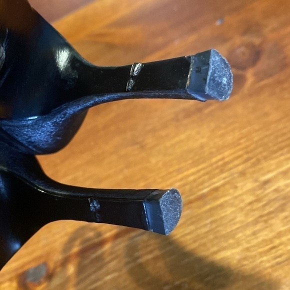 Jacqueline Ferrar💗Gayle Black Satin 4"Hi Heel Sling Back Open Toe Shoes💗Sz 8M - Picture 9 of 11